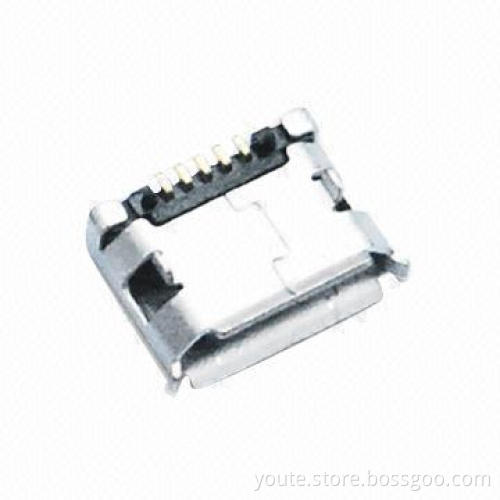 Micro USB Connector, 5PF DIP B Type, 500V AC Dielectric Withstanding Voltage